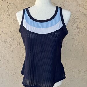 Tory Sport Blue and Light Blue Mesh Tank Top